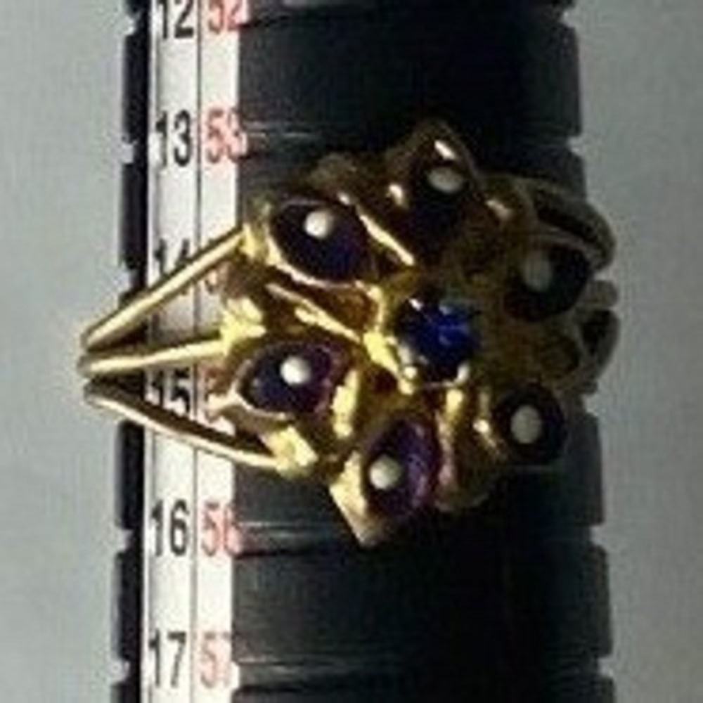 Vintage Gold Tone Fleur de Lis Ring ‎ Statement Ring Size 7-7.5